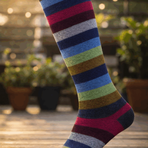 1CF7BC69-386A-494E-A684-E311B1FC1CDF Soffice Calza in Caldo Cotone Mille Righe