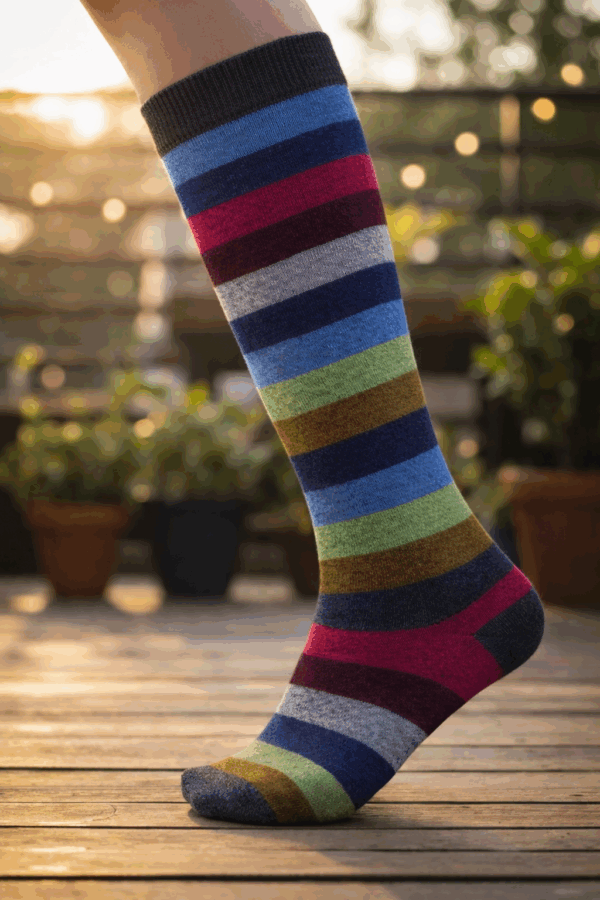 1CF7BC69-386A-494E-A684-E311B1FC1CDF Soffice Calza in Caldo Cotone Mille Righe