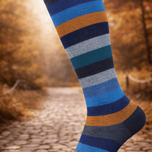 image Soffice Calza in Caldo Cotone Mille Righe
