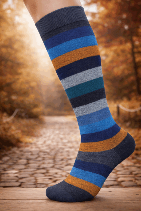 image Soffice Calza in Caldo Cotone Mille Righe
